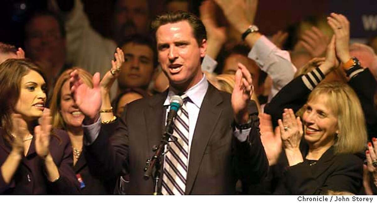 newsom_252_jrs.jpg Gavin Newsom's victory party at the Fillmore. 12/9/03 in San Francisco. JOHN STOREY / The Chronicle MANDATORY CREDIT FOR PHOTOG AND SF CHRONICLE/ -MAGS OUT