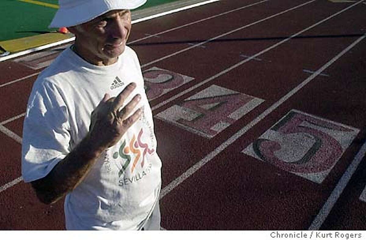 Profile of Remi Korchemny ,Coach of some of the athlettes whose names have been associated with Balco steroid scandal . He is 71 years old and is the track coach at James Logan High School in Union City. Event on 10/28/03 in Union City. KURT ROGERS / The Chronicle