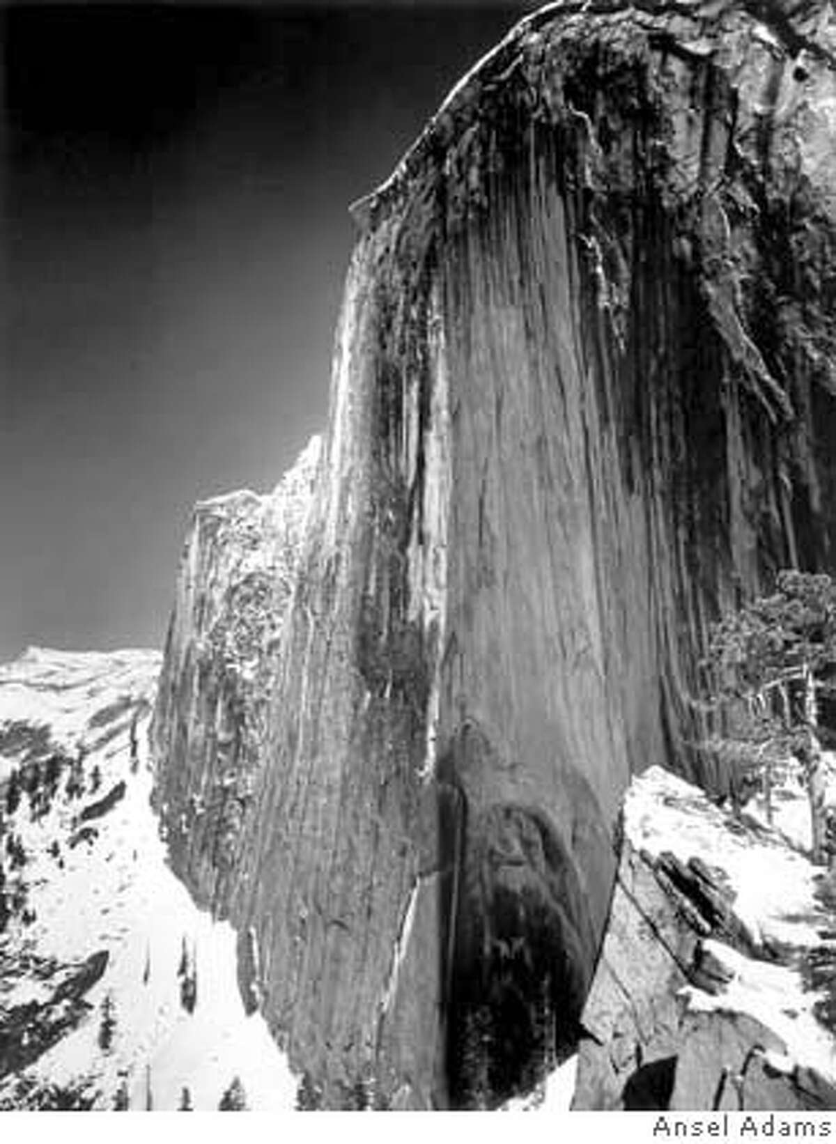 � Ansel Adam�s "The Face of Half Dome" and other vintage prints are part of this exhibit that showcases the John Muir Trail. Credit: Ansel Adams