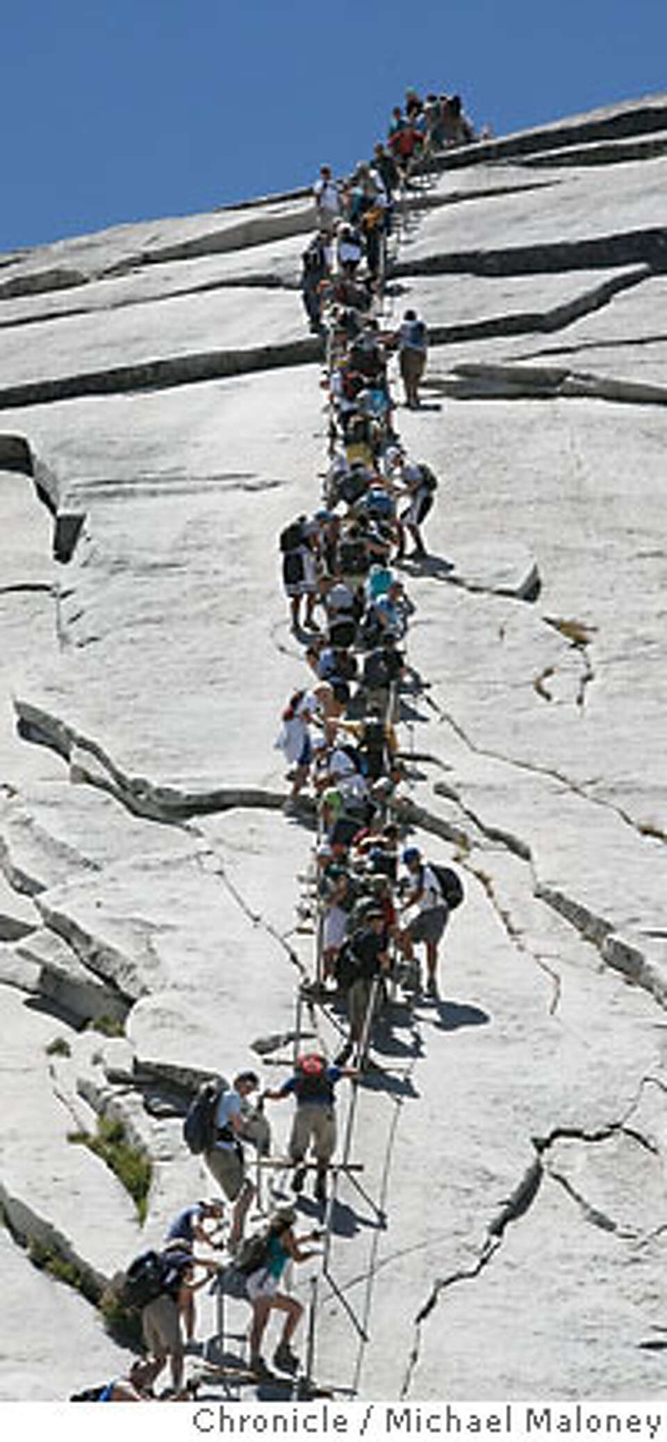 DANGER ON THE DOME / Overcrowding: Hikers swarming Yosemite's Half Dome ...