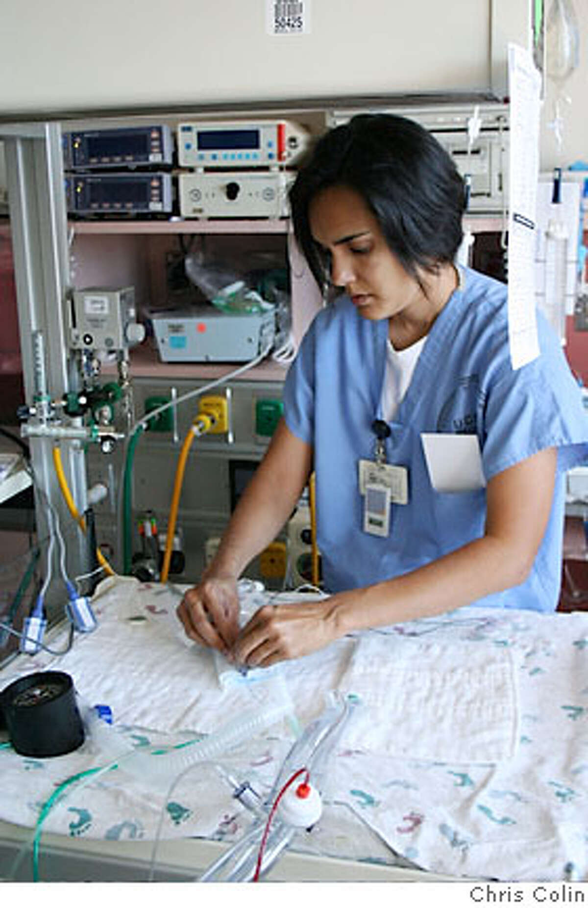Melitta Hernandez, a nurse working at UCSF's Intensive Care Nursery. Photo by Chris Colin