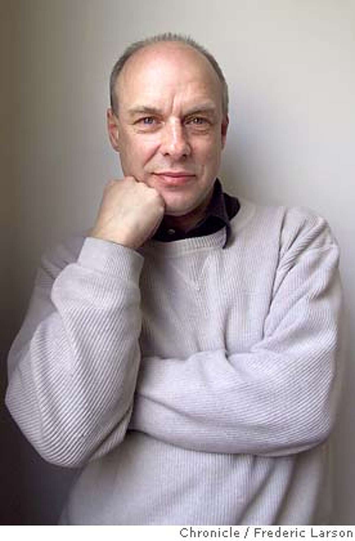 � ENO17-16FEB01-DD-FRL: Musician Brian Eno at SFMOMA Eno introduced the "sound sculpture' he's created as part of the big show of "technologically-informed art' opening shortly at SFMOMA. Chronicle photo by Frederic Larson CAT