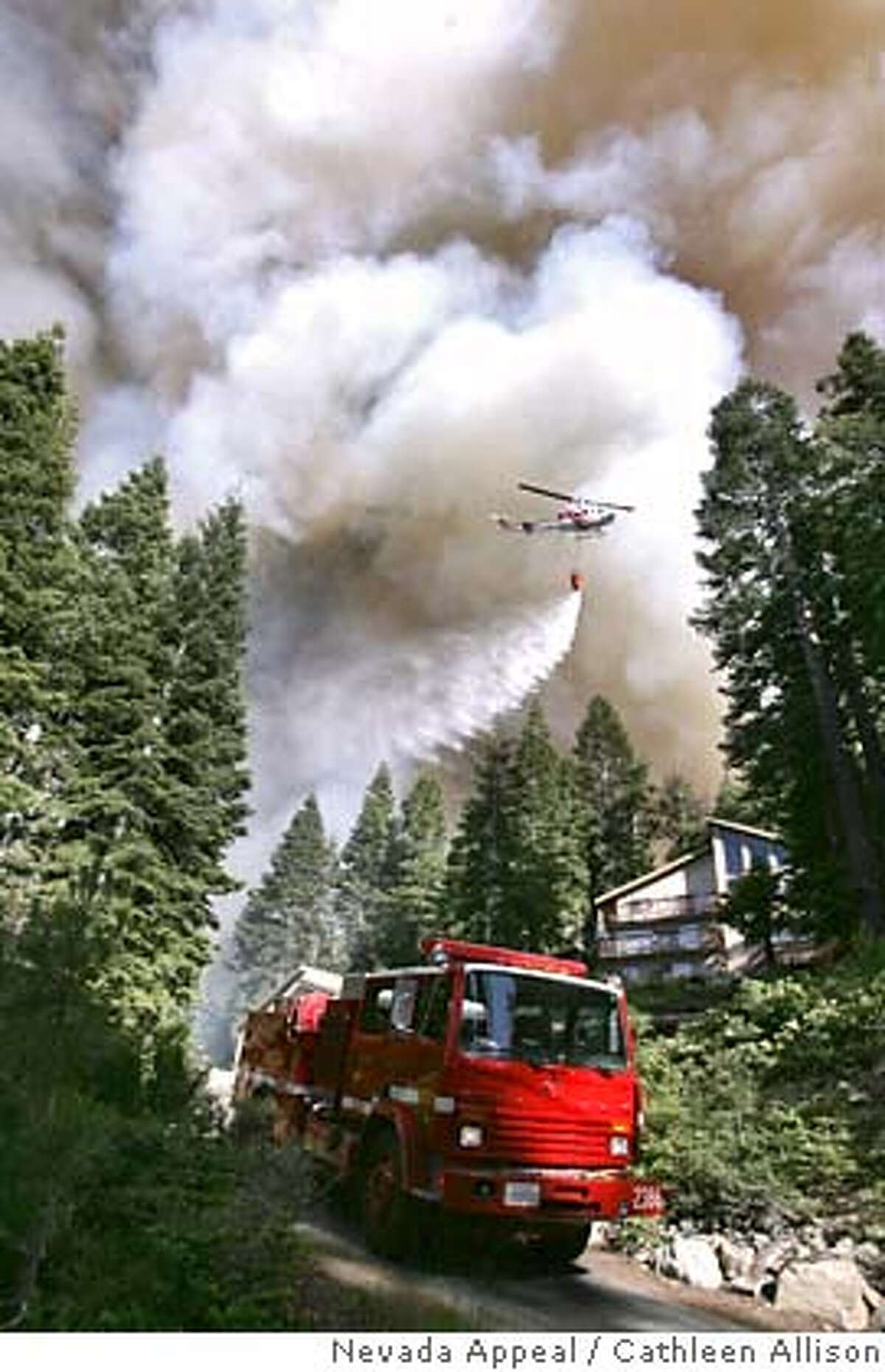 Tahoe fire destroys 50 homes, burns on / Blaze near Meyers, southern