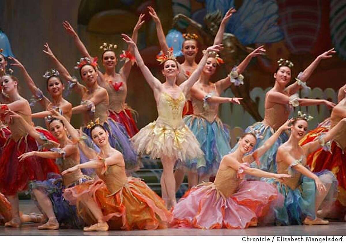 46FB0133.JPG Event on 11/28/03 in San Francisco. Tina LeBlanc, as the "Butterfly" (standing center) dances during the second act of the Nutcracker during a dress rehearsal for the SF Ballet. Dress rehearsal for the San Francisco Ballet's nutcracker at the war memorial opera house. LIZ MANGELSDORF / The Chronicle MANDATORY CREDIT FOR PHOTOG AND SF CHRONICLE/ -MAGS OUT