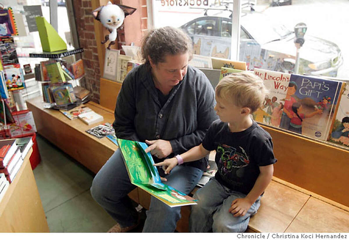 Customer Barbara Schultz reads to son, Joey Hollingsworth, age 4 1/2.Story is a profile of Diesel: A Bookstore, an independent bookstore with two locations in Rockridge (Oakland) and Malibu. It is the first in an occasional series of behind-the-scenes looks at what it takes to run different kinds of small businesses.. .(Christina Koci Hernandez/The Chronicle) Ran on: 06-17-2007 Barbara Schultz reads to her son, Joey Hollingsworth, 4�, in the childrens section at Diesel: A Bookstore in Oaklands Rockridge neighborhood. Ran on: 06-17-2007 Barbara Schultz reads to her son, Joey Hollingsworth, 4, in the childrens section at Diesel: A Bookstore in Oaklands Rockridge neighborhood.