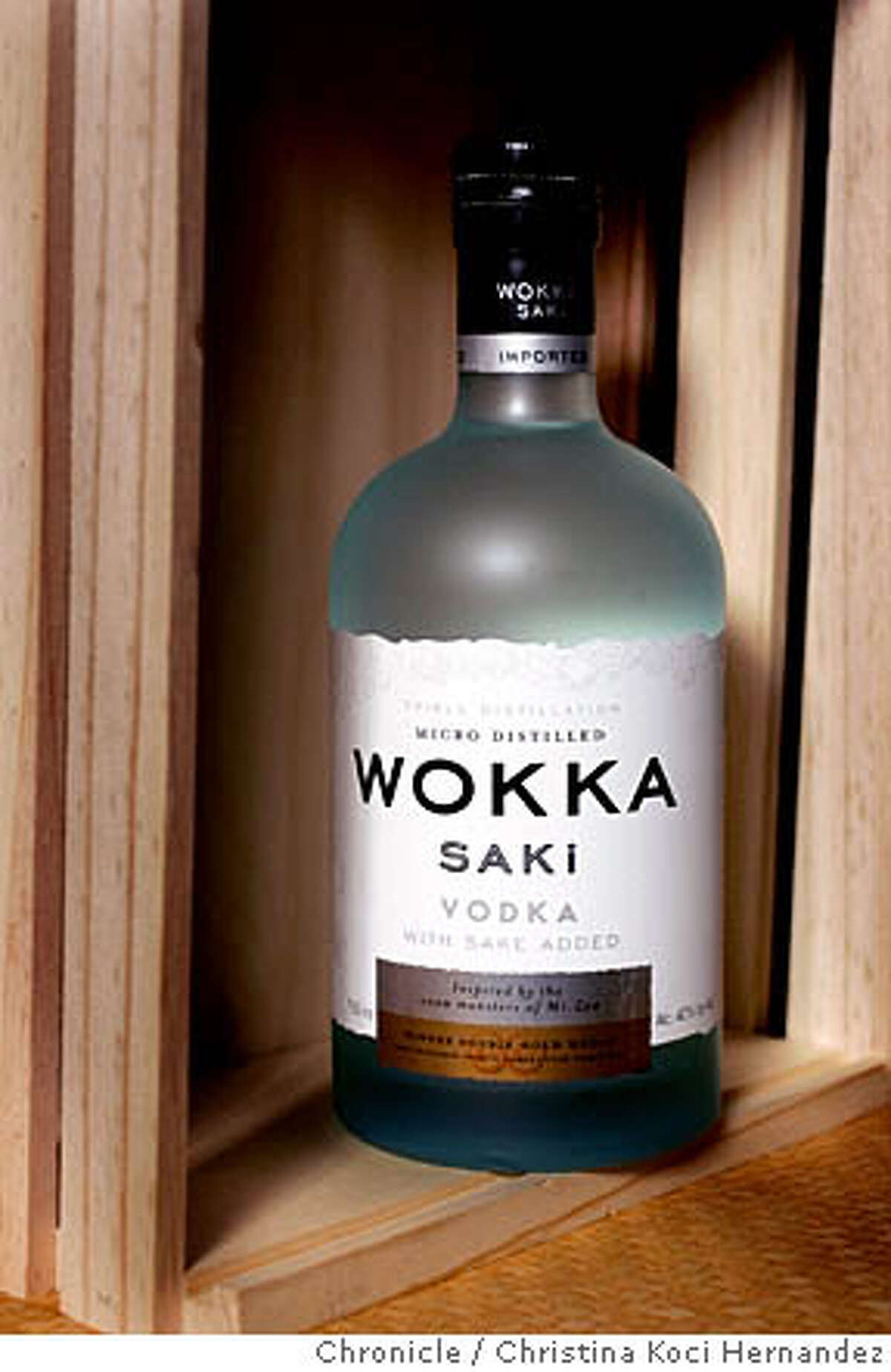CHRISTINA KOCI HERNANDEZ/CHRONICLE Please shoot a bottle of Wokka Saki Vodka, a blend of vodka and sake.