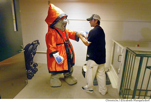 This is Lou Seal, official mascot for the San Francisco Giants. Their  catcher's name? Buster. : r/arresteddevelopment