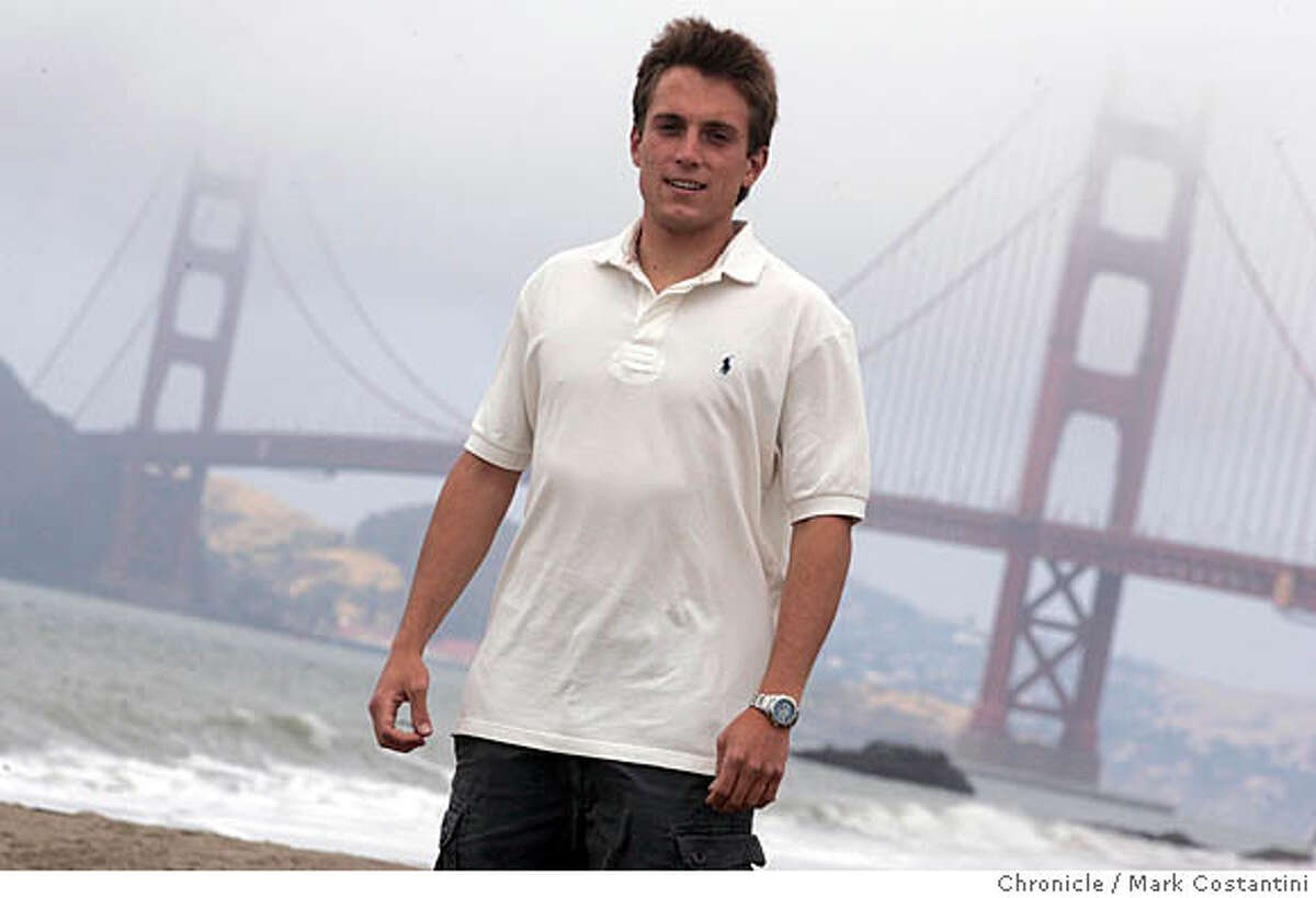 A Jefferson Award profile on Jonathan Kathrein, who survived a violent shark attack in Marin, overcome personal injury and used his experience to write a book for children and adults about the nature of unpredictable violence. He's pictured here at Bake Beach. PHOTO: Mark Costantini / The Chronicle Ran on: 06-10-2007 Jonathan Kathrein, seen here at Baker Beach, used his experience to write a book for all ages about the nature of unpredictable violence.