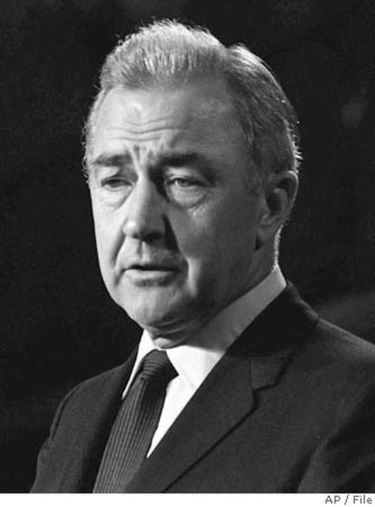 ** FILE ** Presidential candidate Sen. Eugene McCarthy, D-Minn., discusses his defeat in this Aug. 29, 1968, file photo. McCarthy, whose insurgent campaign toppled a sitting president in 1968 and forced the Democratic Party to take seriously his message against the Vietnam War, died Saturday, Dec. 10, 2005. He was 89. (AP Photo/file) Ran on: 12-11-2005 Eugene McCarthy challenged an incumbent president on an unpopular foreign war.