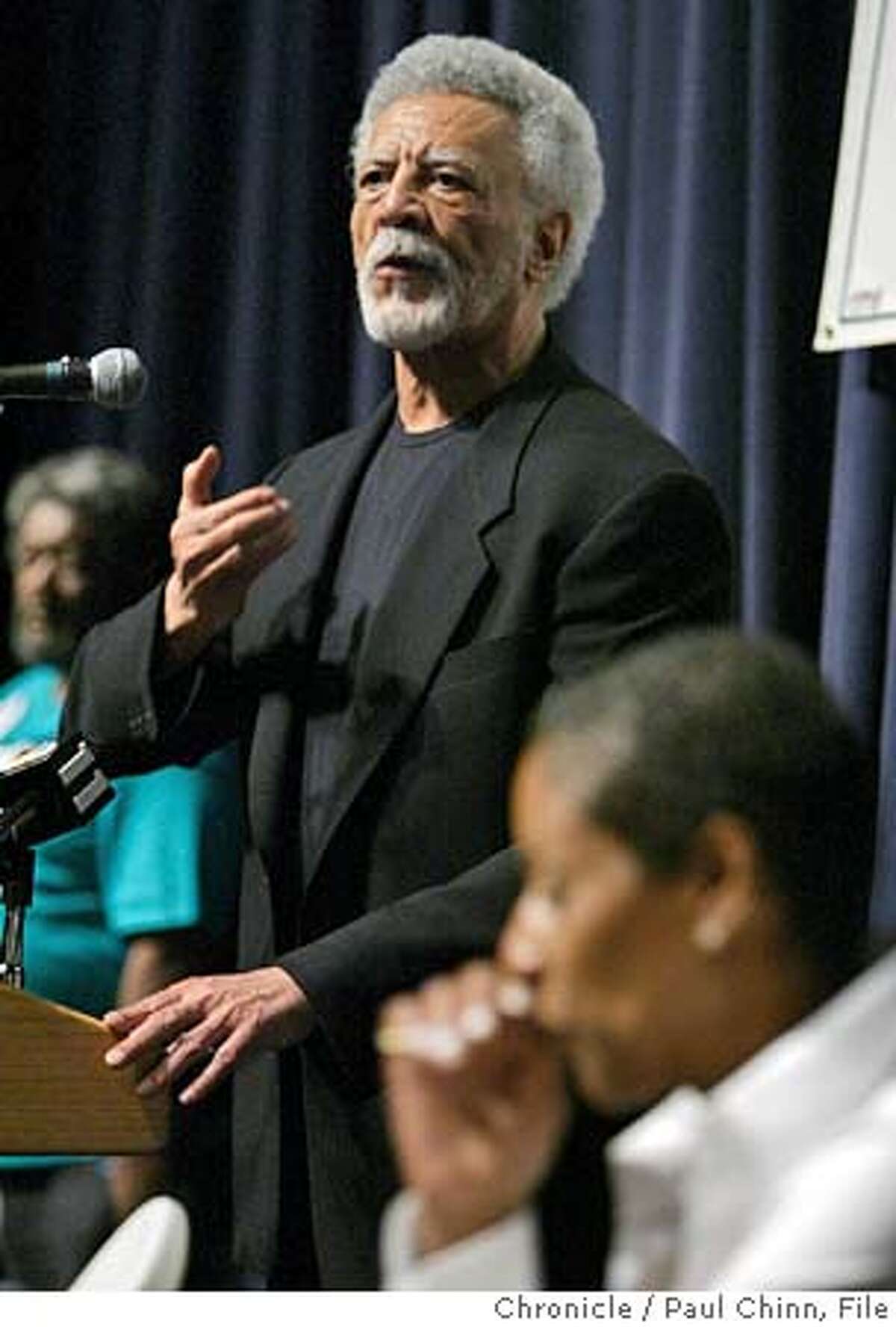 dellums08_081_pc.jpg Former East Bay congressman Ron Dellums, with his wife Cynthia Lewis Dellums (foreground), announced his candidacy for mayor of Oakland during an energetic gathering at Laney College on 10/7/05 in Oakland, Calif. PAUL CHINN/The Chronicle MANDATORY CREDIT FOR PHOTOG AND S.F. CHRONICLE/ - MAGS OUT