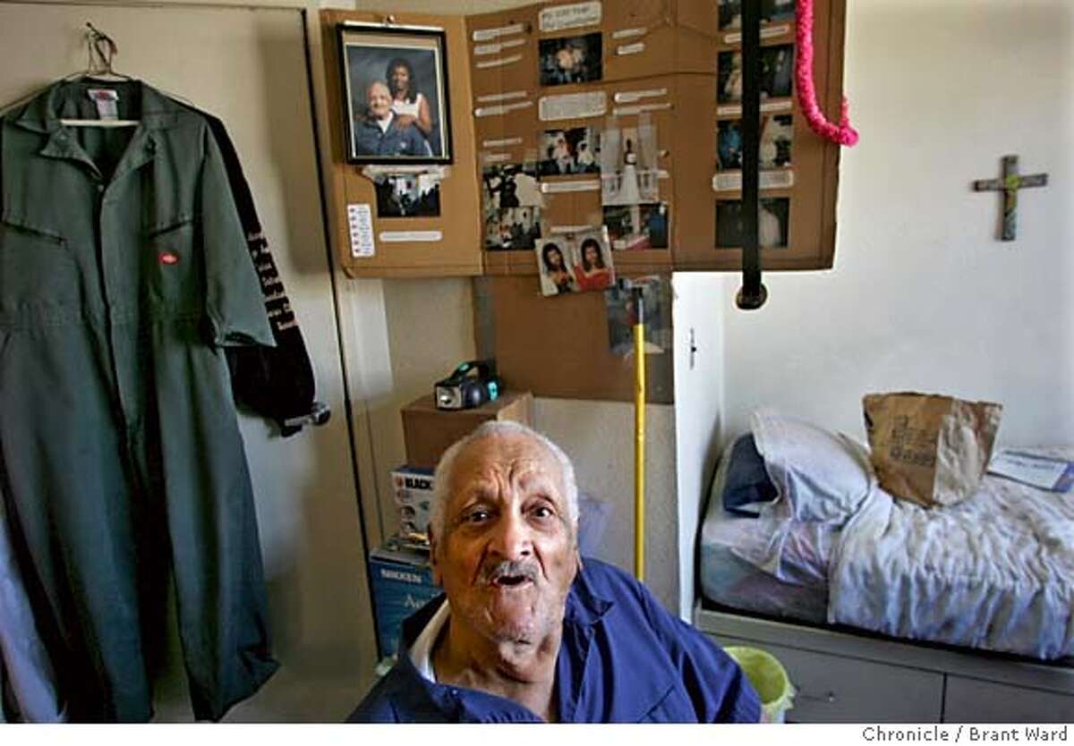 earthquake031_ward.jpg Mr. Hatch lives in a tidy studio apartment at the San Pablo Hotel surrounded by pictures of his family. and a large cross over his bed. Andrew F. Hatch will soon turn 107 years old. He has lived through two major earthquakes in the Bay Area and remembers them. After the 1989 quake, he moved to the San Pablo Hotel in Oakland. This is a remarkable, affordable senior-housing community that serves Oakland seniors well. Brant Ward 9/28/05