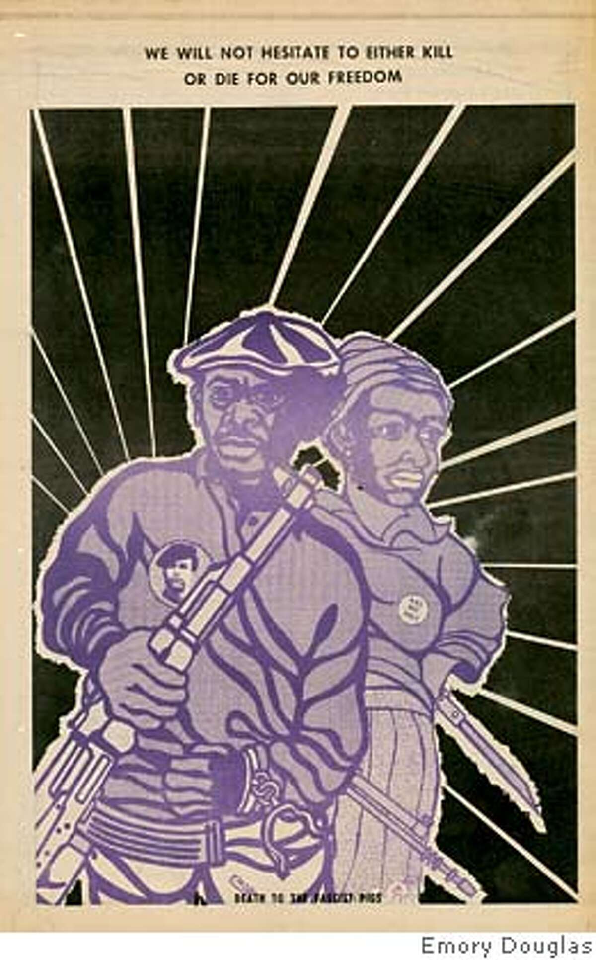 The Black Panthers advocated armed struggle. Emory Douglas' weapon of ...