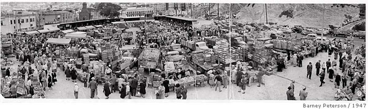 AFJ Special Issue 07/07/05 Photo of farmer's market on Market Street and Duboce Avenue 1947 by Barney Peterson