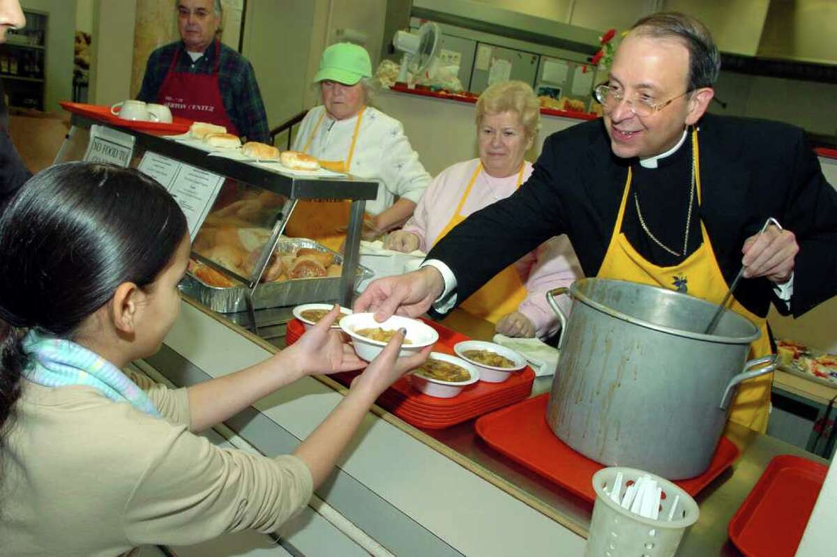 1/06/06 --Bishop William Lori served patrons at the Thomas Merton Center soup kitchen Friday morning. The Bishop has made a tradition of visiting Catholic Charities throughout the Diocese of Bridgeport for the new year. Bishop William E. Lori of the Diocese of Bridgeport, Conn., has been named the 16th Archbishop of Baltimore. Pope Benedict XVI made the announcement Tuesday. Lori will succeed Cardinal Edwin O'Brien, who served as Baltimore's 15th archbishop from October 2007 to August 2011 when he was named grand master of the Equestrian Order of the Holy Sepulchre of Jerusalem.