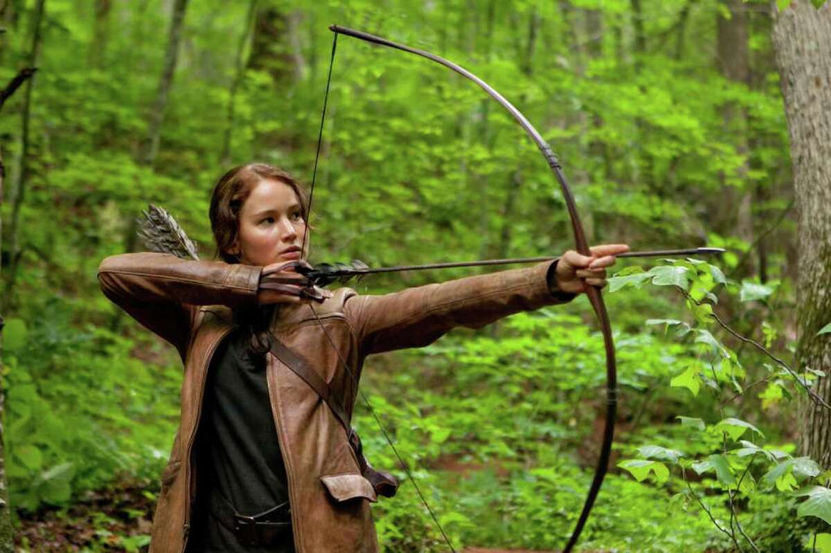 In this image released by Lionsgate, Jennifer Lawrence portrays Katniss Everdeen in a scene from "The Hunger Games," opening on Friday, March 23, 2012. (AP Photo/Lionsgate, Murray Close)