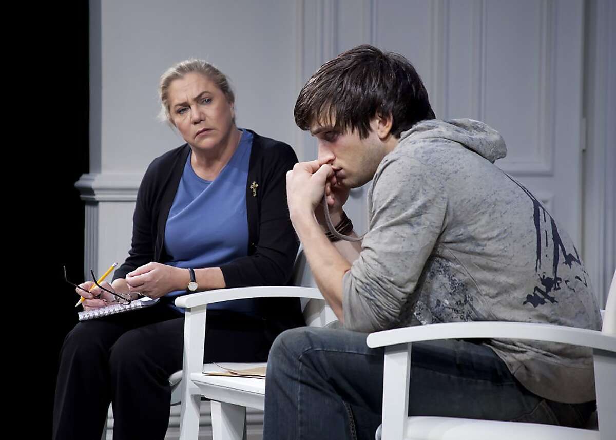 Kathleen Turner 2.jpg Kathleen Turner is Sister Jamie, a drug rehabilitation counselor, and Evan Jonigkeit is a 19-year-old addict in the new play "High" coming to the Curran Theatre. Photo courtesy SHN