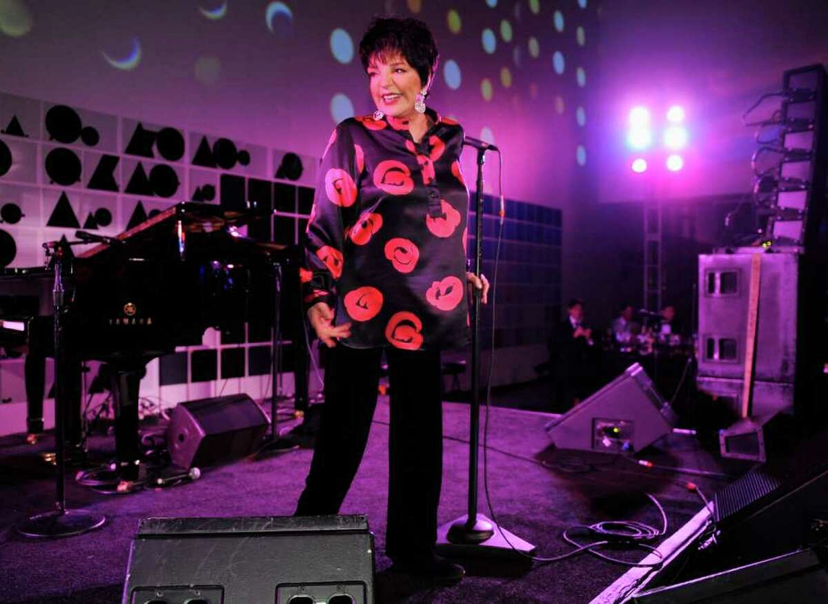 Liza Minnelli performs during the seconda Annual amfAR Inspiration Gala at The Museum of Modern Art on June 14, in New York City. On Friday, March 30, Minnelli is expected to be in Stamford to accept an Arts Legacy award from the Stamford Center for the Arts, as well as perform in concert. Money raised during the event supports the center's education programs. For ticket information, visit www.scalive.org. (Photo by Jemal Countess/Getty Images)