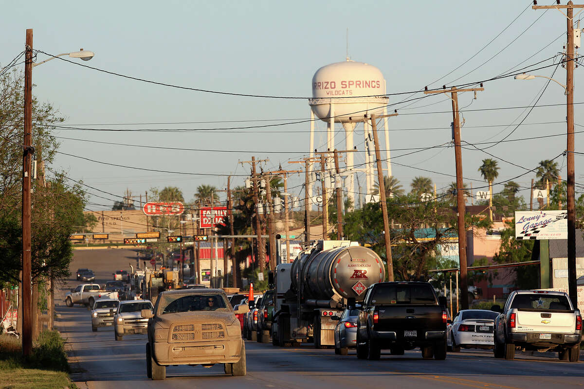 Traffic piles up at along State Highway 85 at the US 83 intersection in Carrizo Springs, Texas, Thursday, March 22, 2112. Traffic is up along most of the roads in the South Texas Eagle Ford Shale play. Jerry Lara/San Antonio Express-News