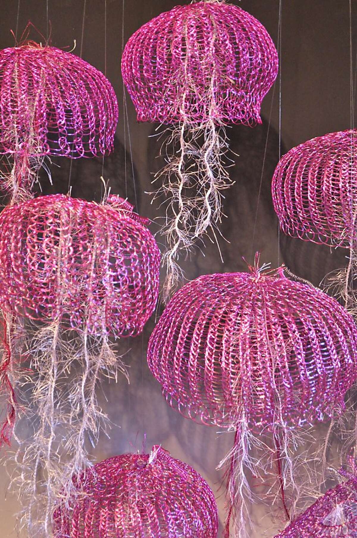 Arline Fisch, Pink Sea Nettles, 2012, Color-coated copper wire and fiber