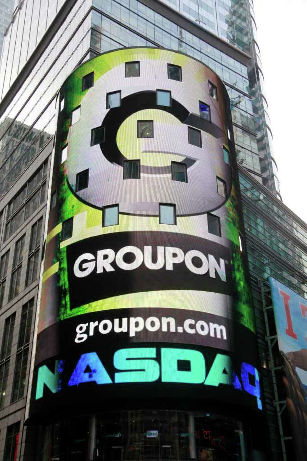A display for Groupon was up at Nasdaq last year. The company has had to restate its revenue for the fourth quarter, the first period since becoming a public company. Some experts are questioning its internal controls.