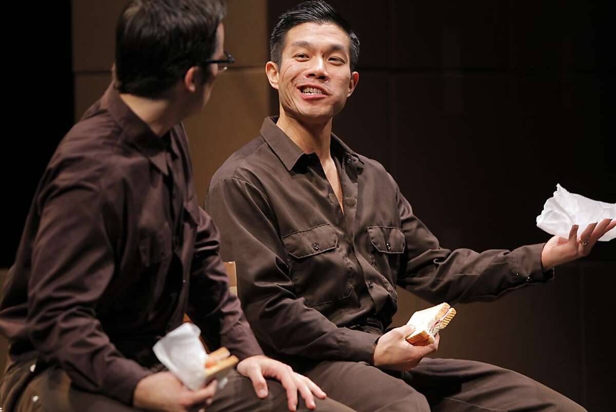 ACT's production of Maple and Vine in San Francisco, Calif., features Danny Bernardy as Omar/Roger and Nelson Lee as Ryu.