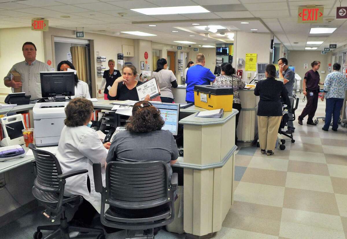 A busy emergency room at Albany Medical Center Thursday March 29, 2012. (John Carl D'Annibale / Times Union)