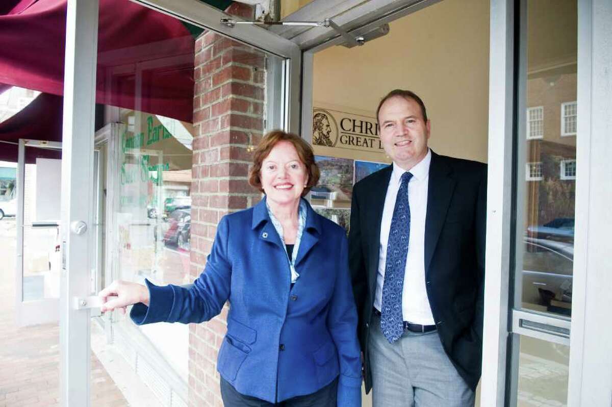 Barbara Cleary and her son Brian Cleary of Barbara Cleary's Realty Guild on South Avenue in New Canaan,, March 29, 2012.