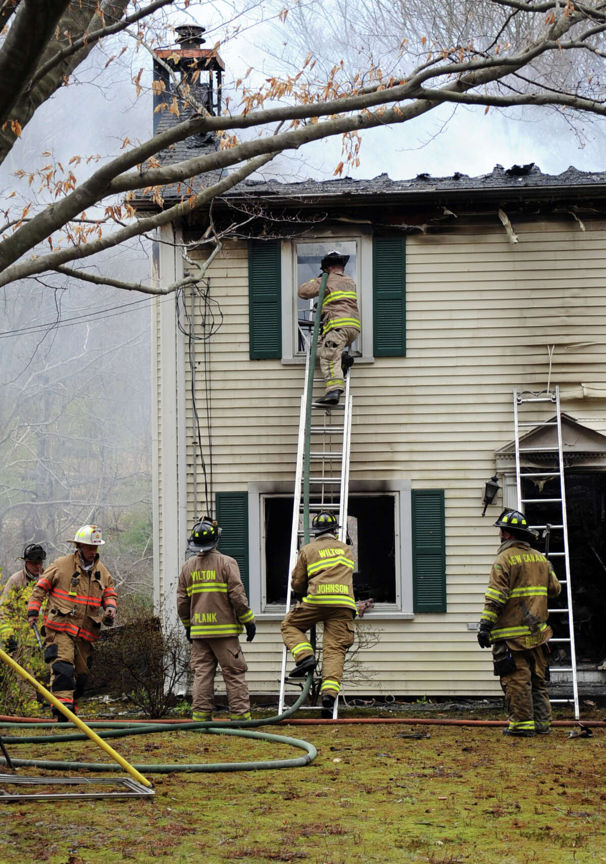 Twoalarm blaze destroys New Canaan home
