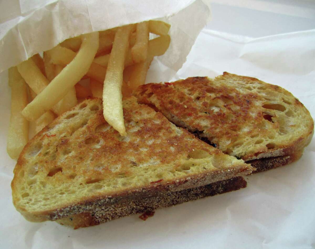 A grilled cheese and french fries at Pinewood Cafe in Hermann Park.