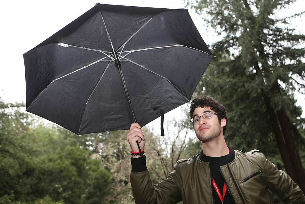 Glee actor Darren Criss, takes a moment to pose for a portrait in the rain at the Young Actor's Theatre Camp at Hayward La Honda Music Camp in La Honda, Calif. on Wednesday, December 29, 2010. Criss who portrays the openly gay student Blaine, on Fox?•s musical drama series Glee, answered, "No, I think the characters take on the actors characteristics." Kat Wade / Special to the Chronicle