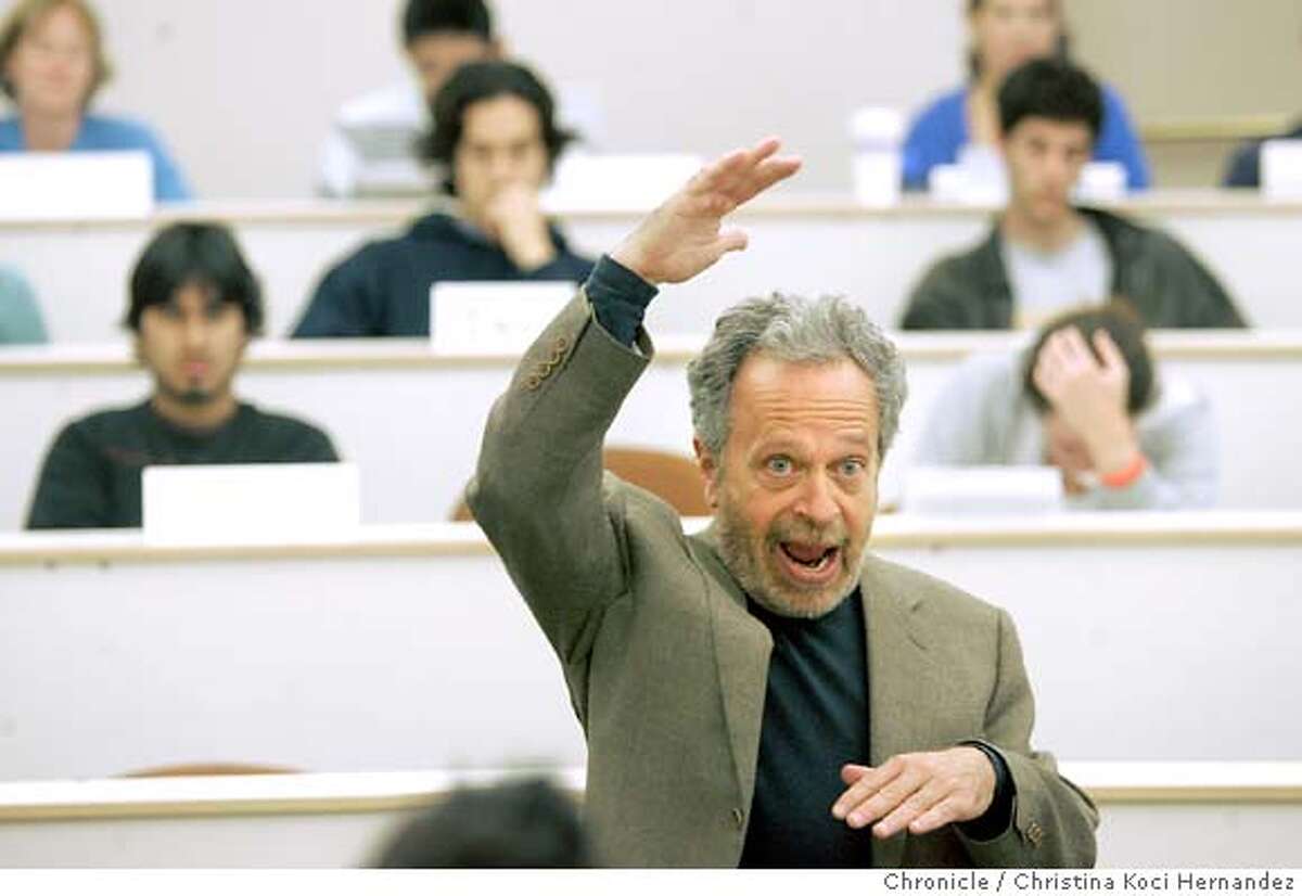Robert Reich lectures at UC BERKELY. Secretary of Labor under Bill Clinton -- now a professor at UC-Berkeley's Goldman School of Public Policy. We visit his last lecture of his spring semester course: "The Paradox of Wealth and Poverty"(Christina Koci Hernandez/The Chronicle)