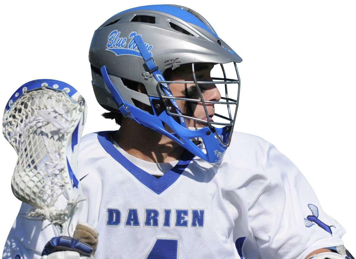 Darien's Case Matheis as Darien High School faces New Canaan High in the Class M State Semifinals at Roger Ludlowe in Fairfield Tuesday June 8, 2010. Darien won 5-4 in double overtime. Matheis was named a CHSLCA All-American as a sophomore.