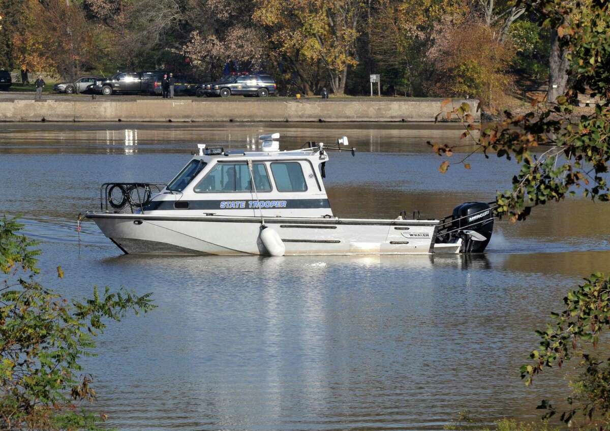 State police search for Cynthia Gavitt along the Mohawk River near the Crescent Bridge between Halfmoon and Colonie Wednesday Nov. 2, 2011. (John Carl D'Annibale / Times Union archive)