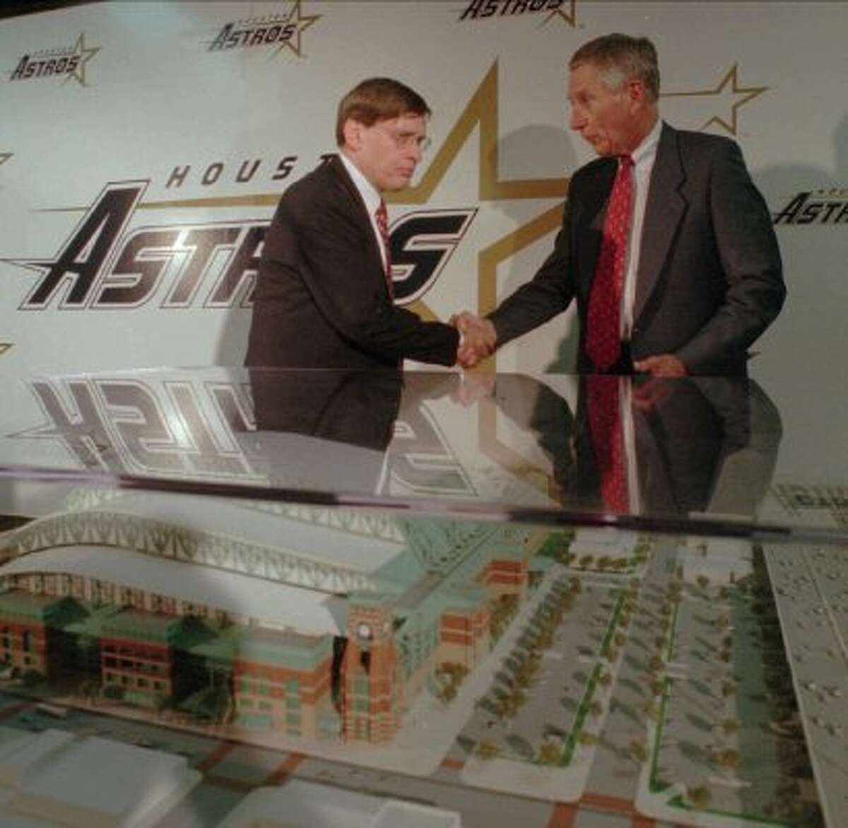 In 1998, Enron had made it. The company that formed from the merger between Houston Natural Gas and InterNorth was set to have its name plastered on the brand new Astros stadium. Enron Field was scheduled to open in 2000 with a 30-year lease agreement. That same year, Andrew Fastow was named the chief financial officer for Enron. (DAVID J. PHILLIP / AP)