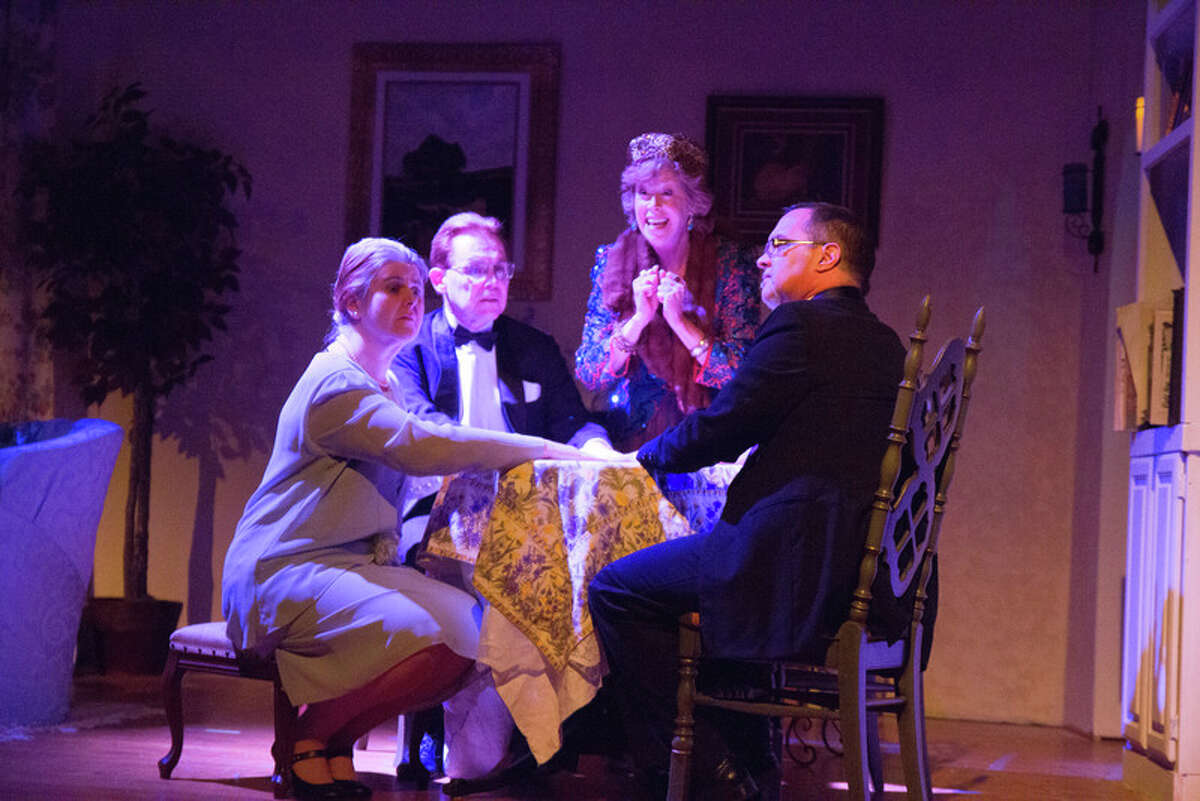 A medium tries to bring back the spirit of a man's deceased wife in ìBlithe Spirit,î presented by Brewster Theater Company through April 28. The show is at Melrose School, 120 Federal Road in Brewster, N.Y.