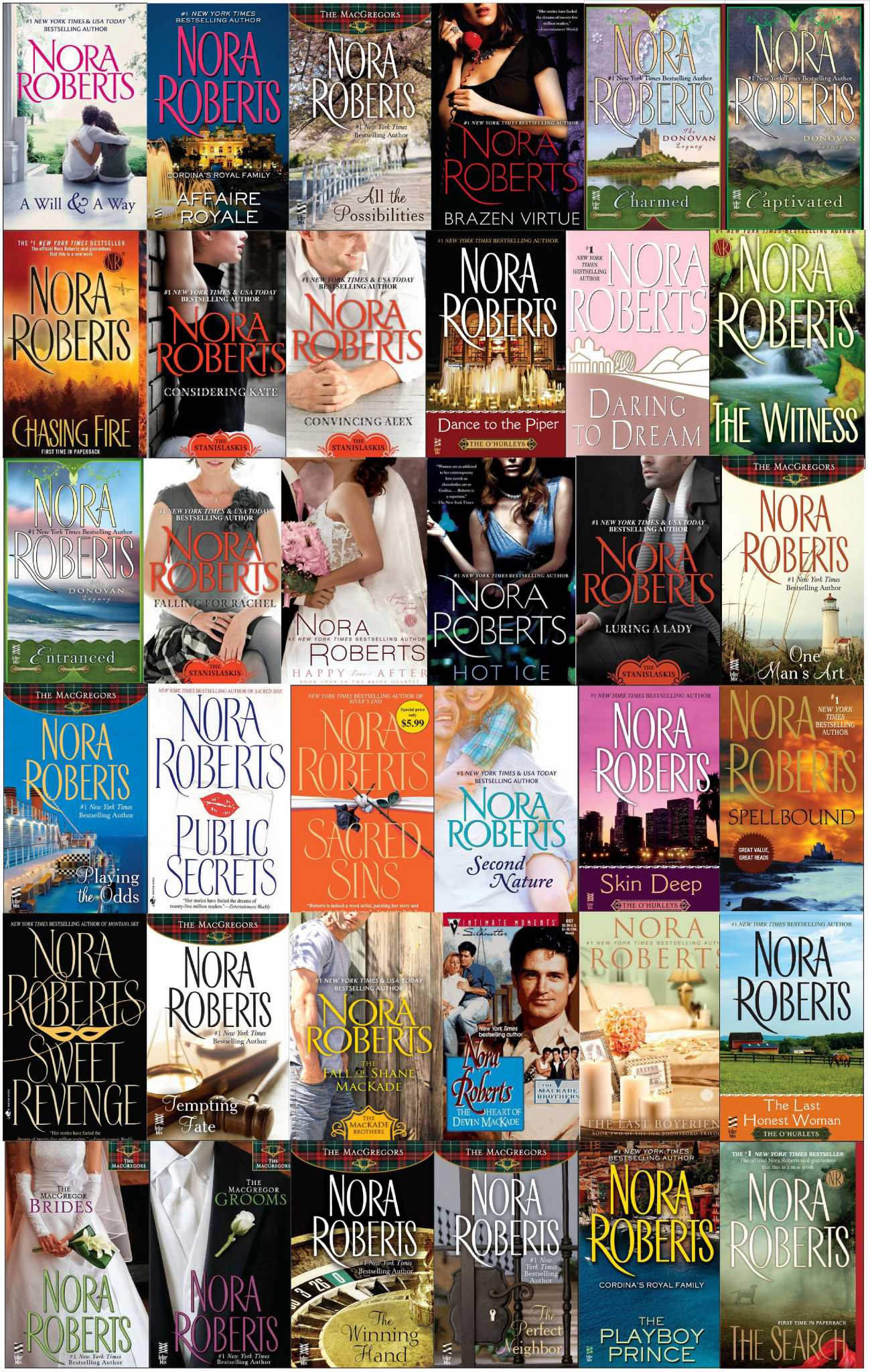 Printable List Of Nora Roberts Books