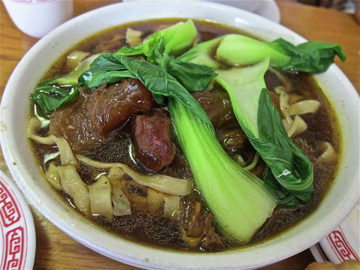 Housemade noodles in the Spicy Beef Noodle Soup with Tendon at Classic Kitchen.