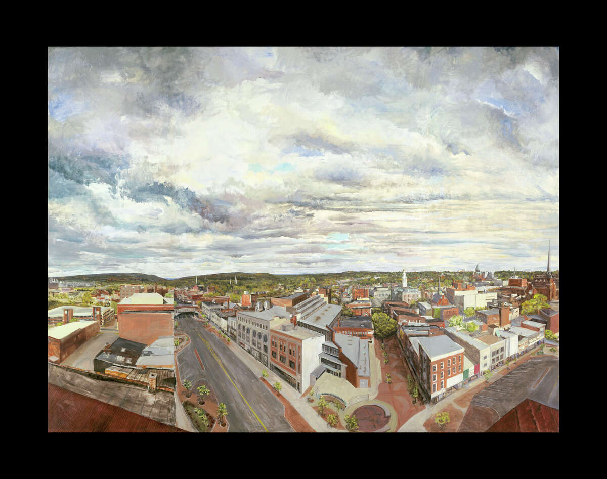 CHAFFER HEIGHTS ?SCHENECTADY FROM the Roof of the Parker Inn? (oil on linen) is among the works by Gail Kort on display at the Schaffer Heights Lobby Gallery, Schenectady, through April