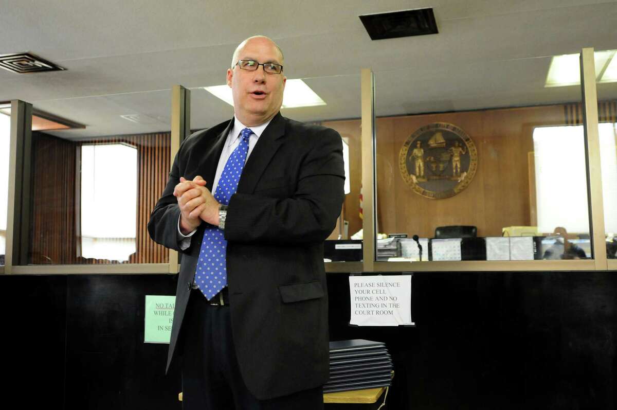 Former Congressman John Sweeney represented former Republicans in a suit against Working Families Party candidates that was dismissed in Supreme Court on Monday. Sweeney is seen here on Wednesday, April 18, 2012, at Albany City Court in Albany, N.Y. (Cindy Schultz / Times Union)