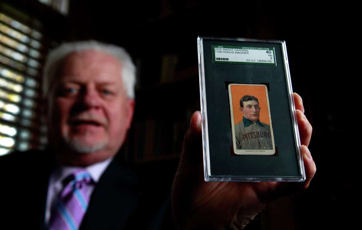 A New Jersey man, whose name has not been released, made the winning bid of $1.2 million for a rare Honus Wagner baseball card in an online auction that ended Friday, April 20. Bill Goodwin, above, is a Missouri collectibles dealer who auctioned off the card for a Houston seller.