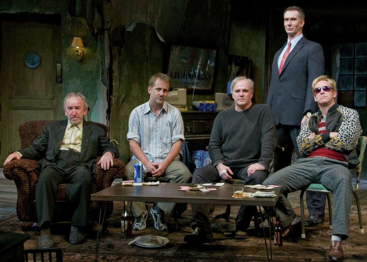 The cast of Alley Theatre's production of "The Seafarer" includes, from left, John Tyson, Declan Mooney, James Black, Todd Waite and Chris Hutchison. The drama runs through May 5.