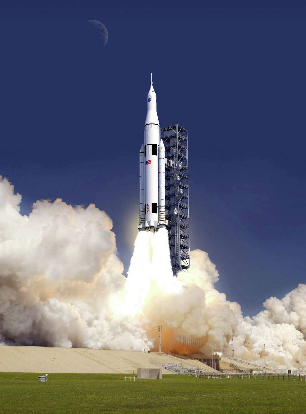 The costs of developing the Space Launch System, shown in this NASA illustration, are crowding out funding for other projects that would be managed by JSC.