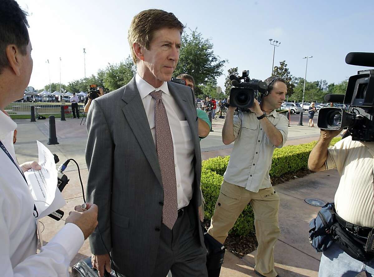 Attorney Mark O'Mara arrives at the Seminole County Criminal Justice Center for the bond hearing of his client George Zimmerman, the neighborhood watch volunteer charged with murdering Trayvon Martin, Friday, April 20, 2012, in Sanford, Fla. O'Mara is asking the Seminole County judge to let Zimmerman post bail at the hearing Friday.
