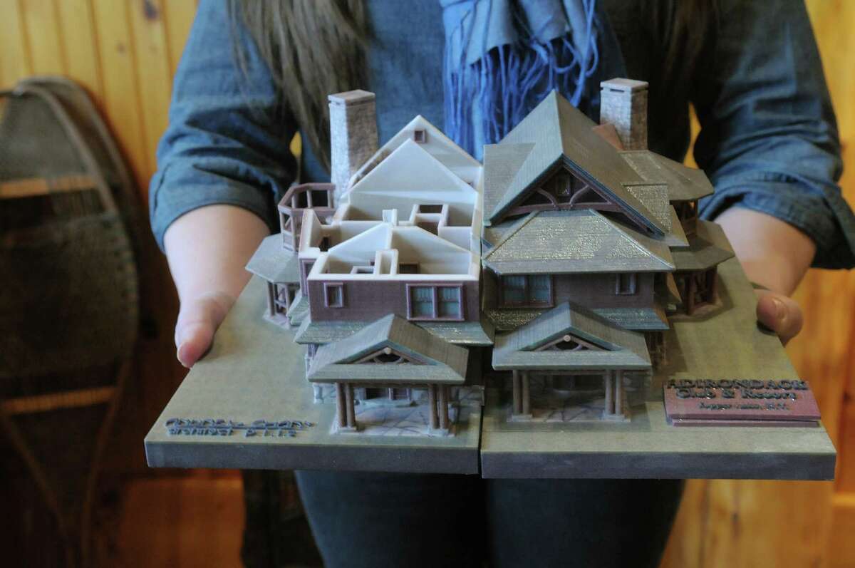A model example of what a duplex at the The Adirondack Club resort might look like, is seen at The Adirondack Club offices on Thursday March 29, 2012 in Tupper Lake, NY. This design is the work of Saranac Lake architect Andrew Chary. (Paul Buckowski / Times Union)