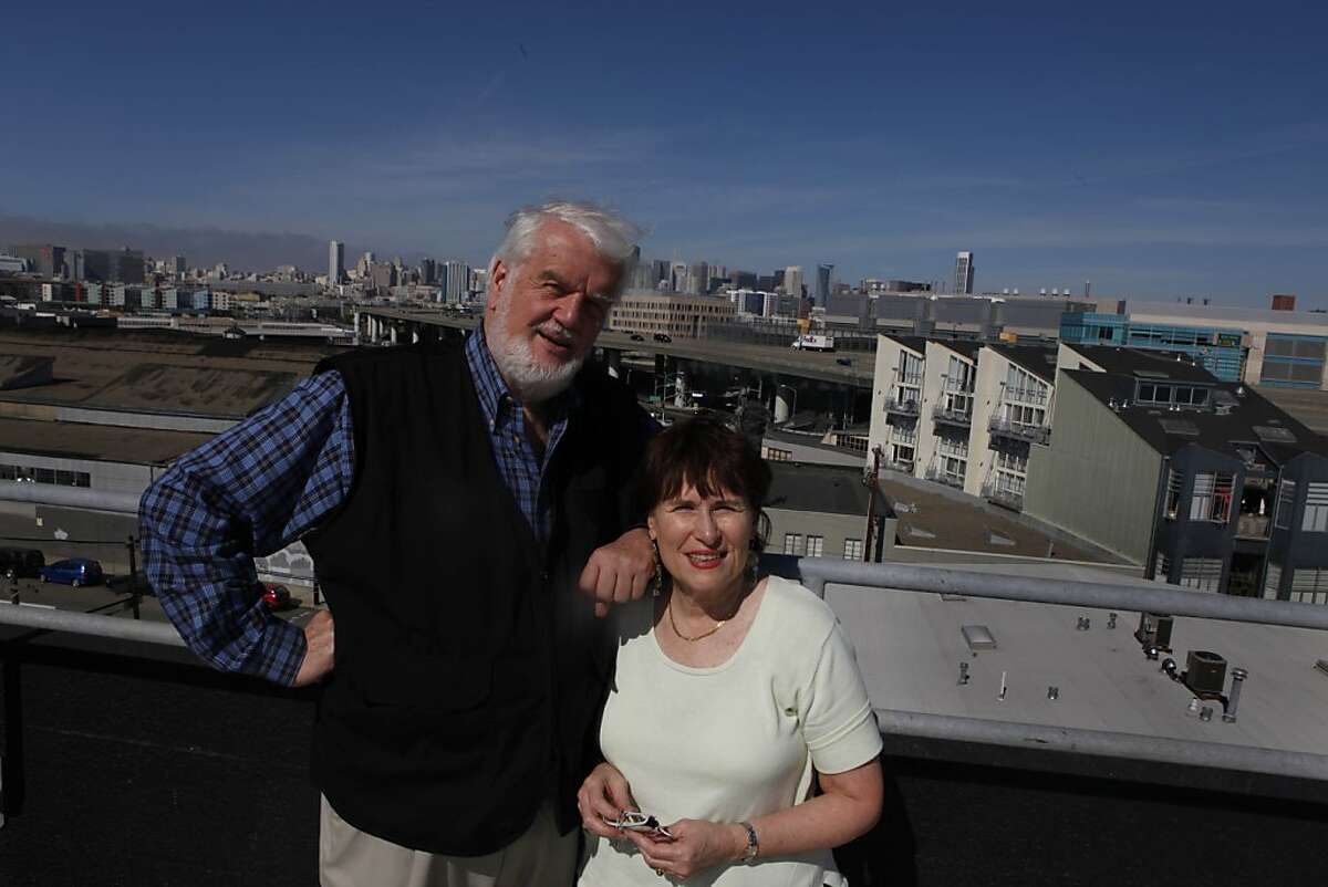 Bruce Brugmann, owner of the Bay Guardian, and Jean Dibble, his wife, are seen on the roof of the Bay Guardian offices on Friday, October 15, 2010 in San Francisco, Calif.
