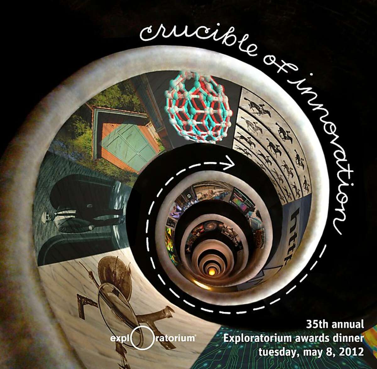 Crucible of Innovation. 35th Annual awards dinner. Tuesday, May 8, 2012 at the Exploratorium. Benefits the Exploratorium