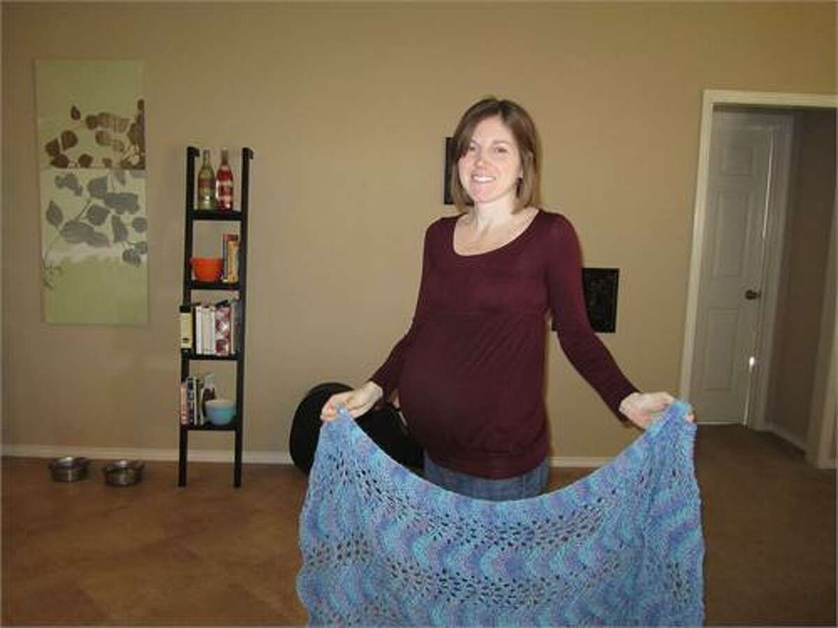 Perkins shown pregnant at 20 weeks. (The Perkins family)