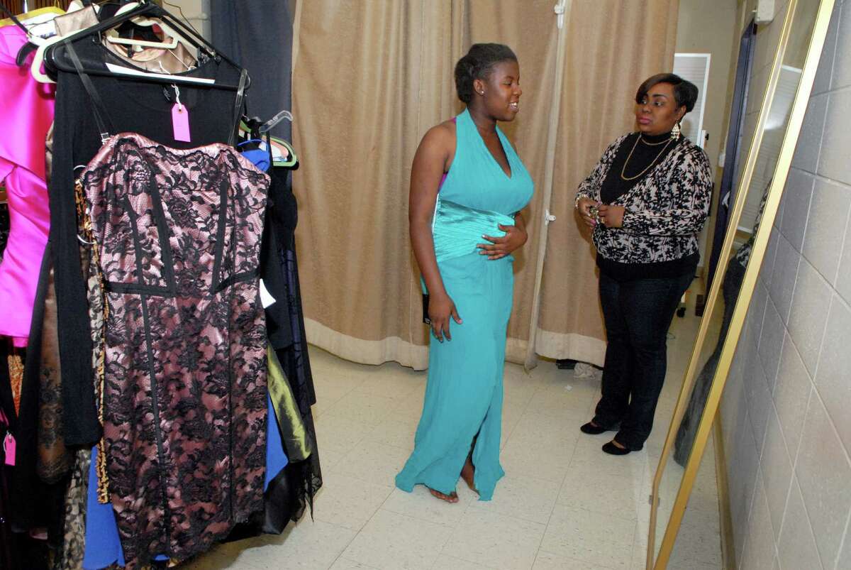 Westhill students shop for prom dresses