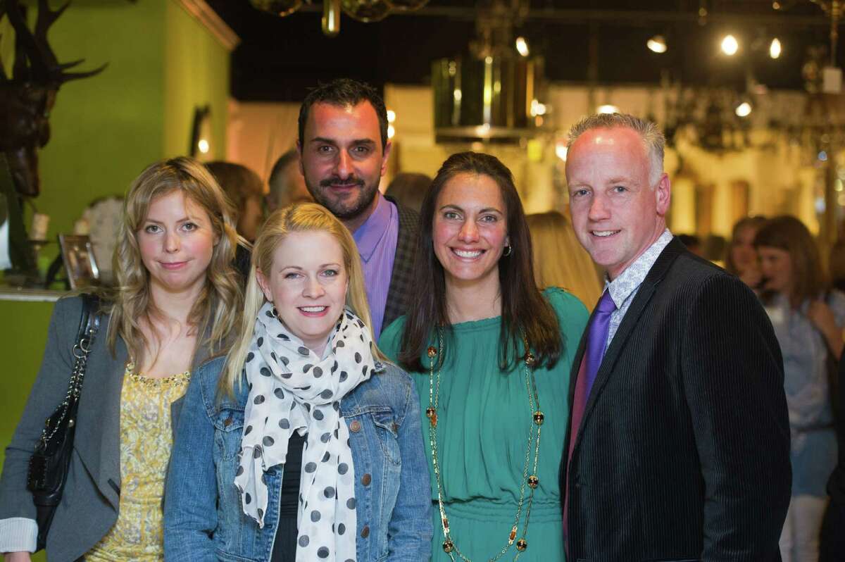 From left, Lisa Aldridge, actress Melissa Joan Hart, Ronald Scinto, Michele Roofthooft and Mark Candido at the Antiques & Artisans Center's Spring Renewal Event on April 4.