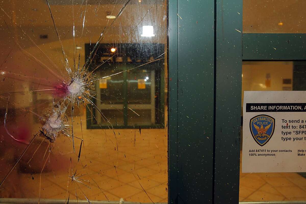 Police and merchants were hit by vandals along Valencia Street in San Francisco, Calif., on Monday, April 30. 2012.